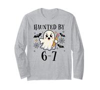 Haunted By 6-7 Funny Teacher 67 Halloween Six Seven Ghost 67 Maglia a Manica