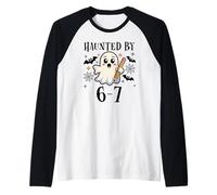 Haunted By 6-7 Funny Teacher 67 Halloween Six Seven Ghost 67 Maglia con Maniche Raglan