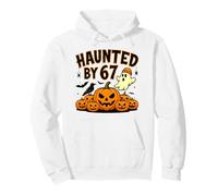 Haunted by 67 - Divertente Costume di Halloween con Fantasma e Zucca 67 Felpa con Cappuccio