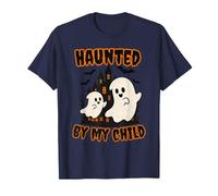 Haunted by My Child Funny Ghost Halloween Men Women Maglietta