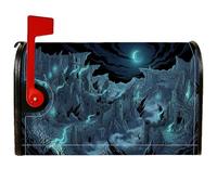 Haunted Castle - Coperture magnetiche per cassetta postale, motivo gotico inquietante e spettrale, motivo albero al chiaro di luna, per Halloween, decorazione per esterni, 45,7 x 53,3 cm