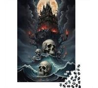 Haunted Castle Night Puzzle Giochi 1000 Pezzi Festa Aziendale Arte Interesting Puzzle Adulti Idea Regalo Per 38x26cm/1000pcs