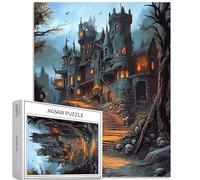 Haunted Castle - Puzzle da 1000 pezzi per adulti Horror Fantasy Scene Art Puzzle colorati fai da te per la decorazione della casa, regali puzzle per la famiglia, perfetto per serate di gioco, 50 x 70