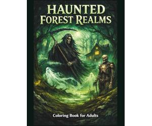 HAUNTED FOREST REALMS: A Dark Fantasy Coloring Book for Adults Featuring Ghostly Woods, Skeleton Guardians, Spirit Reapers & Enchanted Shadow Forests - 46 Single-Sided Illustrations