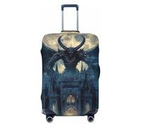 Haunted Gargoyle Castle - Copertura elastica per bagagli da viaggio, antigraffio, con stampa, Nero , XL