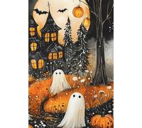 Haunted Halloween Notebook: Folk Spooky Ghosts & Pumpkin Forest Journal | 6 x 9 College Ruled Composition Notebook for School, Work & Journaling: #7