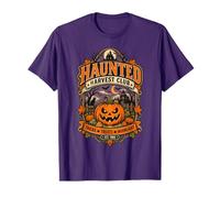 Haunted Harvest Club Vintage Zucca di Halloween Maglietta