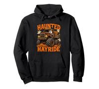 Haunted Hayride Halloween Monster Truck Ghost Pumpkin Felpa con Cappuccio