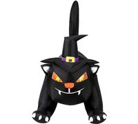 Haunted Hill Farm Gatto nero largo 1,8 m con luci, decorazione gonfiabile per Halloween all'aperto per prato e cortile, decorazione gigante spettrale per le vacanze