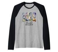Haunted Homestead Spooky Farm Acquerello Collage Maglia con Maniche Raglan