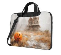 Haunted House Con Zucca Arancione Borsa Per Computer Portatile 15.6 Pollice Borse Per Computer Imbottito Copertura Del Manicotto Per Donne Uomini