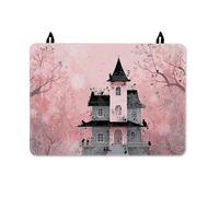 Haunted House, copertura superiore per fornello elettrico, motivo Halloween gotico ragnatela, albero, Halloween, pesca, lavabile, per superficie in vetro, decorazione per la cucina, 71 x 50 cm