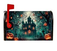Haunted House - Coperture magnetiche per cassetta postale, zucche spettrali di Halloween, decorazione per cortile, 45 x 53 cm