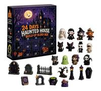 Haunted House Halloween Advent Calendar - 24-Day Spooky Mini Figurines (2D) | Countdown Calendar with Classic Horror Movie Series, Spooky Halloween Decorations for Tabletop Display & Haunted Parties