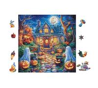 Haunted House Halloween Rompicapo 100 Pezzi Per Adulti Principianti Cartone Rigido Resistente Difficoltà Media Per Riunioni Con Amici Nuovo Arrivo Qualità Standard 28x28cm