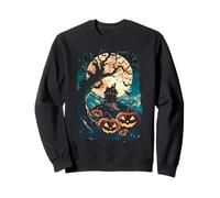 Haunted House & Jack-O’-Lanterns sotto la Luna Piena Felpa