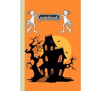 Haunted House Notebook - Lined Pages, 6x9, Orange and Black