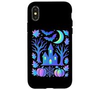 Haunted House Pipistrelli Luna Notte Spettrale Custodia per iPhone X/XS