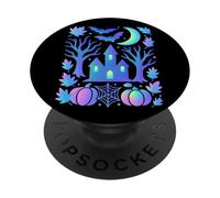 Haunted House Pipistrelli Luna Notte Spettrale PopSockets PopGrip Adesivo