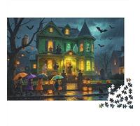 Haunted House Puzzle 1000 Pezzi Materiale Riciclabile Spooky Halloween Puzzle per Adulti Regalo Divertente e Attività per Casa Idea Regalo Perfetta per Uomini 70x50cm/1000pcs