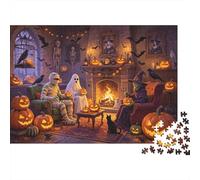 Haunted House Puzzle 1000 Pezzi Riciclato Material Spooky Halloween Puzzles for Ragazzo & Ragazza Dai 6 Anni in Su Divertente And Stimolante Family Gioco Attività 70x50cm/1000pcs
