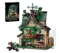 Haunted House, set di edifici horror Flower Farm con bocca apribile, kit di costruzione gotica per adulti, decorazione da collezione e esposizione di Halloween, compatibile con set Lego, 1128 pezzi