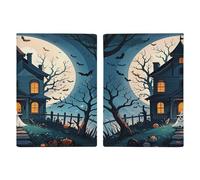 Haunted House Tree Witch Porta passaporto di Halloween ultra sottile in pelle PU organizer per documenti da viaggio compatto premium internazionale US passaporto Protector Cover per donne uomini