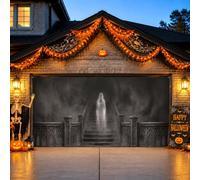 Haunted Mansion - Copertura per porta del garage, per Halloween, 390 x 180 cm