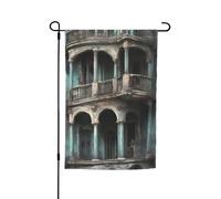Haunted Mansions Stampa Bandiera da giardino versatile ed elegante per tutte le stagioni Outdoor Yard Decor Portici Giardini