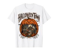 Haunted Pumpkin Town - Fantasma, Gatto Nero, Design Gotico per Halloween Maglietta