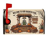 Haunted Pumpkins - Copertura magnetica per cassetta postale a tema | Supporto a forma di zucche, copertura per cassetta delle lettere, tema fiera infestata, illustrazione vintage