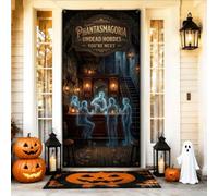 Haunted Tavern Ghost Scene Ghostly Halloween Door Covers 91 x 183 cm | Scena della taverna spettrale, cartello per porta d'ingresso, figure spettrali, atmosfera infestata, arte da parete