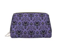 Haunted The Mansion, piccola trousse portatile in pelle con stampa per cosmetici, organizer da donna, con cerniera dorata, Oro, One Size, Astuccio per trucchi