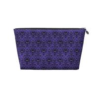 Haunted The Mansion, trousse da viaggio in pelle stampata con cerniera dorata, per donne in viaggio, Argento, One Size, Beauty case