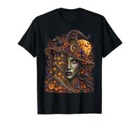 Haunted Witch Mansion Raven Halloween Art Donna Maglietta