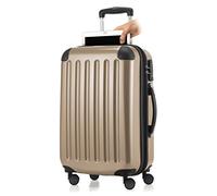 HAUPTSTADTKOFFER - ALEX - Bagaglio a mano con scomparto per laptop, Valigia rigida, Trolley espandibile, 4 doppie ruote, TSA, 55 cm, 42 litri, Champagne