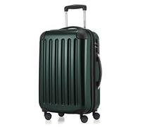 HAUPTSTADTKOFFER - ALEX - Bagaglio a mano con scomparto per laptop, Valigia rigida, Trolley espandibile, 4 doppie ruote, 55 cm, 42 litri, Dark Verde