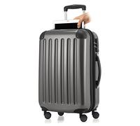 HAUPTSTADTKOFFER - Alex -Bagaglio a mano espandibile, Trolley cabina con scomparto per Laptop, TSA, 55 cm, 42 L, Titanio