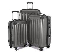 HAUPTSTADTKOFFER - Alex - Set di 3 valigie, 4 Doppie ruote, Nero brillante, (S, M & L), 235 litri, Colore Titano