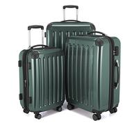 HAUPTSTADTKOFFER - ALEX - Set di 3 valigie, valigie rigide, trolley, bagaglio da viaggio opaco, set da viaggio, 4 ruote doppie (S, M e L), Dark Verde
