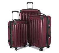 HAUPTSTADTKOFFER - Alex - Set di 3 valigie, TSA, Nero brillante, (S, M & L), 235 litri, Colore Bordeaux