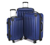 HAUPTSTADTKOFFER - Alex - Set di 3 valigie, TSA, Nero brillante, (S, M & L), 235 litri, Colore Blu scuro