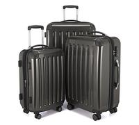 HAUPTSTADTKOFFER - Alex - Set di 3 valigie, TSA, Nero brillante, (S, M & L), 235 litri, Colore Grafite
