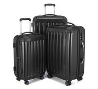 HAUPTSTADTKOFFER - ALEX - Set di 3 valigie, valigie rigide, trolley, bagaglio da viaggio opaco, set da viaggio, TSA, 4 ruote doppie (S, M e L), Nero