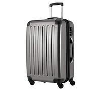 Hauptstadtkoffer ALEX Trolley Rigido Espandibile 65 cm (74 L) con Lucchetto a Combinazione, Valigia da Viaggio Robusta con 4 Ruote Doppie, Titanio o