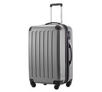 Hauptstadtkoffer ALEX Trolley Rigido Espandibile 65 cm (74 L) con Lucchetto TSA, Valigia da Viaggio Robusta con 4 Ruote Doppie, Argento