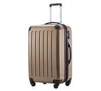 Hauptstadtkoffer ALEX Trolley Rigido Espandibile 65 cm (74 L) con Lucchetto TSA, Valigia da Viaggio Robusta con 4 Ruote Doppie, Champagne