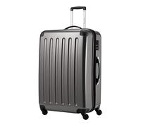 Hauptstadtkoffer ALEX Trolley Rigido Espandibile 75 cm (119 L) con Lucchetto a Combinazione, Valigia da Viaggio Robusta con 4 Ruote Doppie, Titanio o