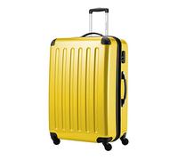 Hauptstadtkoffer ALEX Trolley Rigido Espandibile 75 cm (119 L) con Lucchetto a Combinazione, Valigia da Viaggio Robusta con 4 Ruote Doppie, Giallo