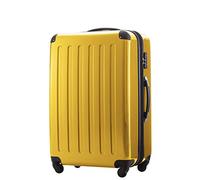 Hauptstadtkoffer ALEX Trolley Rigido Espandibile 75 cm (119 L) con Lucchetto TSA, Valigia da Viaggio Robusta con 4 Ruote Doppie, Giallo